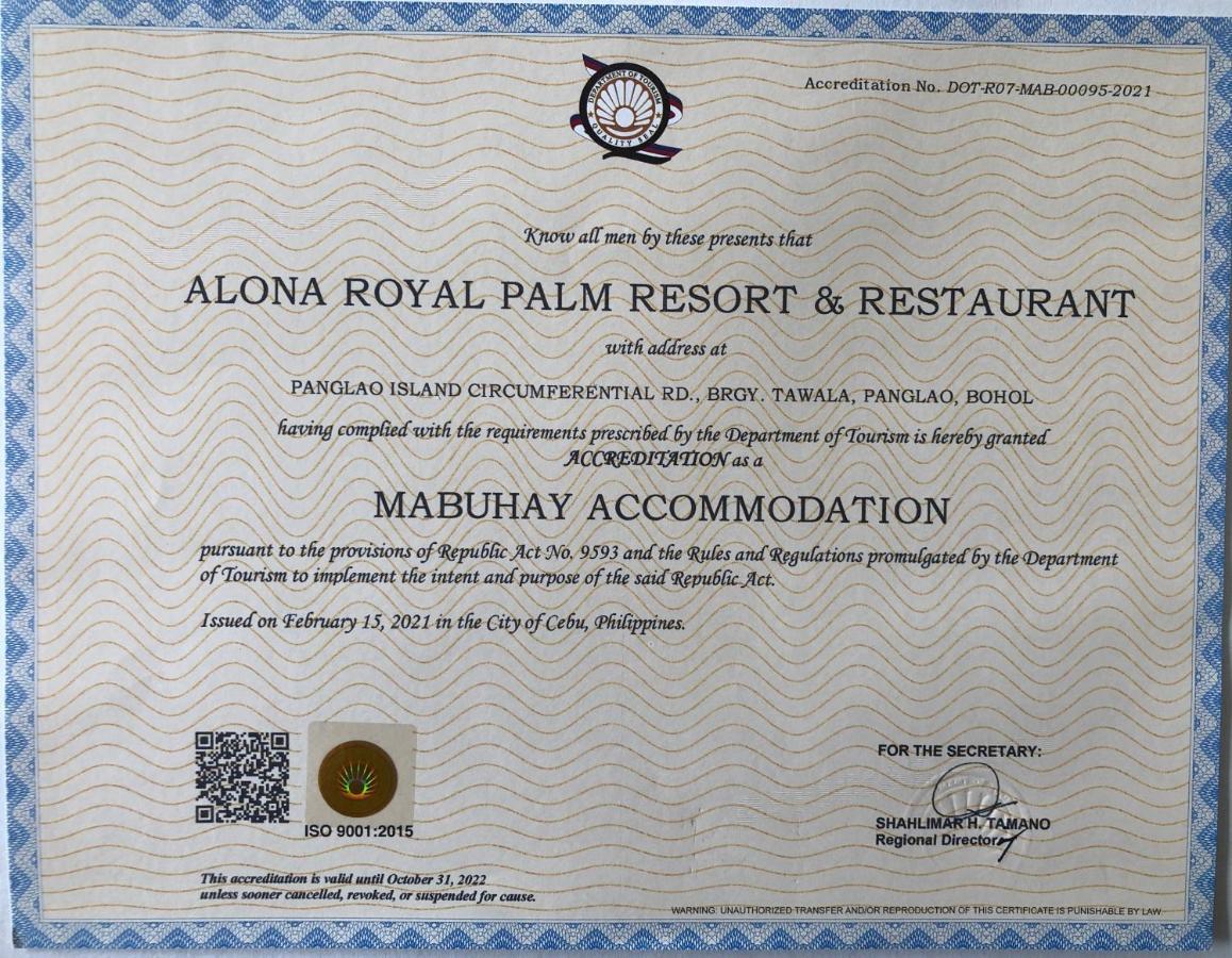 Alona Royal Palm Resort Панглао Экстерьер фото